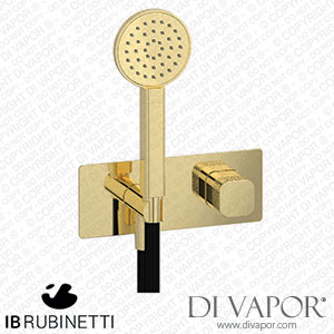 IB Rubinetti EEO716II_2 Elio Wall Mounted Bath Filler without Spout with Shower Kit Coral Lever Spare Parts