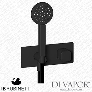 IB Rubinetti EEO716NP_1 Elio Wall Mounted Bath Filler without Spout with Shower Kit Plain Lever Spare Parts