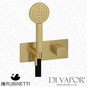 IB Rubinetti EEO716ON_1 Elio Wall Mounted Bath Filler without Spout with Shower Kit Plain Lever Spare Parts