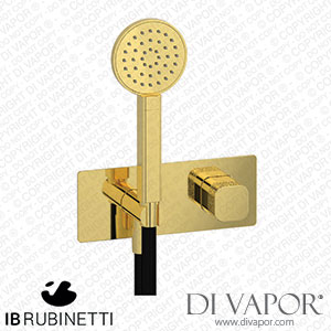IB Rubinetti EEO716OO_2 Elio Wall Mounted Bath Filler without Spout with Shower Kit Coral Lever Spare Parts