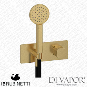 IB Rubinetti EEO716OS_2 Elio Wall Mounted Bath Filler without Spout with Shower Kit Coral Lever Spare Parts