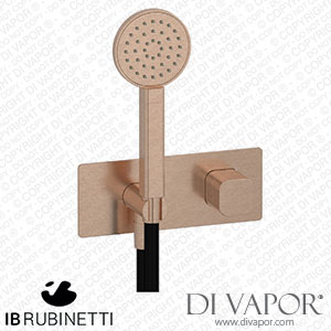 IB Rubinetti EEO716SR_1 Elio Wall Mounted Bath Filler without Spout with Shower Kit Plain Lever Spare Parts