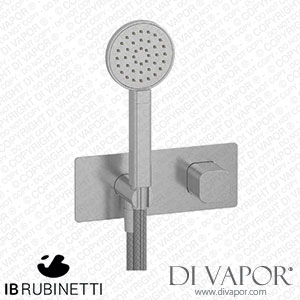 IB Rubinetti EEO716SS_1 Elio Wall Mounted Bath Filler without Spout with Shower Kit Plain Lever Spare Parts