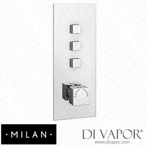 Milan EG-PB-03S Triple Modern Square Push-Button Shower Valve with 3 Outlets Spare Parts