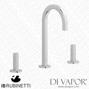IB Rubinetti EI392CC_3 Elio Three Hole Washbasin Set Complete with Drain Full Arch Spout and Plain Lever Spare Parts
