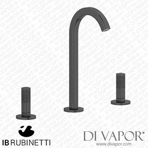 IB Rubinetti EI392CS_2 Elio Three Hole Washbasin Set Complete with Drain 60Degree Cut Spout and Coral Lever Spare Parts