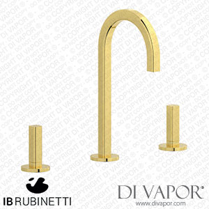 IB Rubinetti EI392OO_3 Elio Three Hole Washbasin Set Complete with Drain Full Arch Spout and Plain Lever Spare Parts