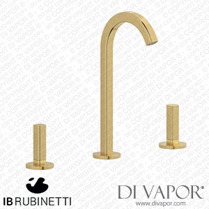 IB Rubinetti EI392OS_1 Elio Three Hole Washbasin Set Complete with Drain 60Degree Cut Spout and Plain Lever Spare Parts