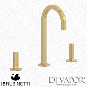 IB Rubinetti EI392OS_3 Elio Three Hole Washbasin Set Complete with Drain Full Arch Spout and Plain Lever Spare Parts