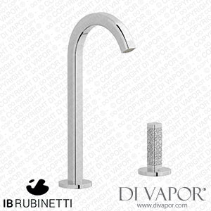 IB Rubinetti EI394CC_2 Elio Washbasin Two Hole Mixer with Hydroprogressive Cartridge Complete with Drain 60Degree Cut Spout and Coral Lever Spare Parts