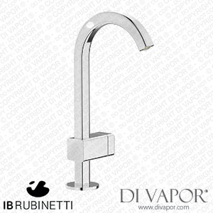 IB Rubinetti EI394CC_4 Elio Washbasin Two Hole Mixer with Hydroprogressive Cartridge Complete with Drain Full Arch Spout and Coral Lever Spare Parts