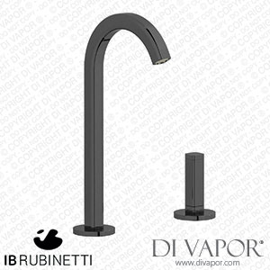 IB Rubinetti EI394CF_1 Elio Washbasin Two Hole Mixer with Hydroprogressive Cartridge Complete with Drain 60Degree Cut Spout and Plain Lever Spare Parts