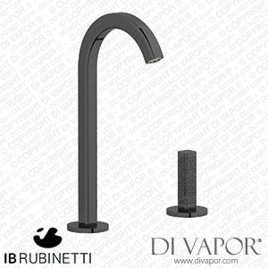 IB Rubinetti EI394CF_2 Elio Washbasin Two Hole Mixer with Hydroprogressive Cartridge Complete with Drain 60Degree Cut Spout and Coral Lever Spare Parts