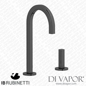 IB Rubinetti EI394CF_3 Elio Washbasin Two Hole Mixer with Hydroprogressive Cartridge Complete with Drain Full Arch Spout and Plain Lever Spare Parts