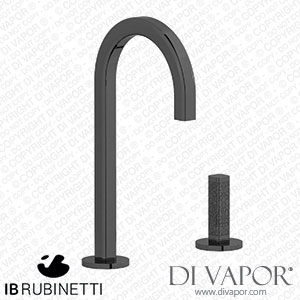 IB Rubinetti EI394CF_4 Elio Washbasin Two Hole Mixer with Hydroprogressive Cartridge Complete with Drain Full Arch Spout and Coral Lever Spare Parts