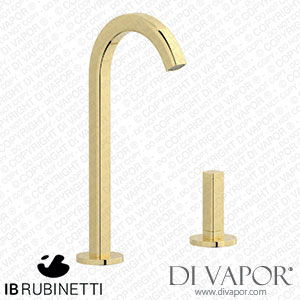 IB Rubinetti EI394II_1 Elio Washbasin Two Hole Mixer with Hydroprogressive Cartridge Complete with Drain 60Degree Cut Spout and Plain Lever Spare Parts