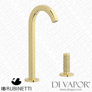IB Rubinetti EI394II_2 Elio Washbasin Two Hole Mixer with Hydroprogressive Cartridge Complete with Drain 60Degree Cut Spout and Coral Lever Spare Parts