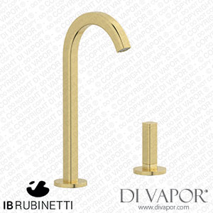 IB Rubinetti EI394IS_1 Elio Washbasin Two Hole Mixer with Hydroprogressive Cartridge Complete with Drain 60Degree Cut Spout and Plain Lever Spare Parts