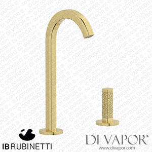 IB Rubinetti EI394IS_2 Elio Washbasin Two Hole Mixer with Hydroprogressive Cartridge Complete with Drain 60Degree Cut Spout and Coral Lever Spare Parts