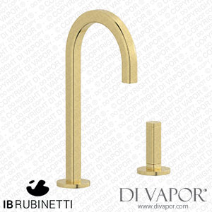 IB Rubinetti EI394IS_3 Elio Washbasin Two Hole Mixer with Hydroprogressive Cartridge Complete with Drain Full Arch Spout and Plain Lever Spare Parts