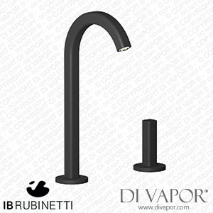 IB Rubinetti EI394NP_1 Elio Washbasin Two Hole Mixer with Hydroprogressive Cartridge Complete with Drain 60Degree Cut Spout and Plain Lever Spare Parts