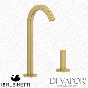 IB Rubinetti EI394ON_1 Elio Washbasin Two Hole Mixer with Hydroprogressive Cartridge Complete with Drain 60Degree Cut Spout and Plain Lever Spare Parts