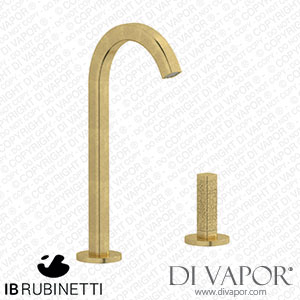 IB Rubinetti EI394ON_2 Elio Washbasin Two Hole Mixer with Hydroprogressive Cartridge Complete with Drain 60Degree Cut Spout and Coral Lever Spare Parts