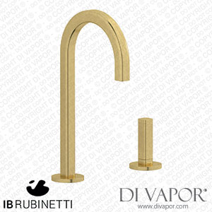 IB Rubinetti EI394ON_3 Elio Washbasin Two Hole Mixer with Hydroprogressive Cartridge Complete with Drain Full Arch Spout and Plain Lever Spare Parts
