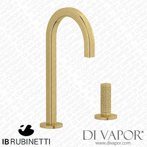 IB Rubinetti EI394ON_4 Elio Washbasin Two Hole Mixer with Hydroprogressive Cartridge Complete with Drain Full Arch Spout and Coral Lever Spare Parts