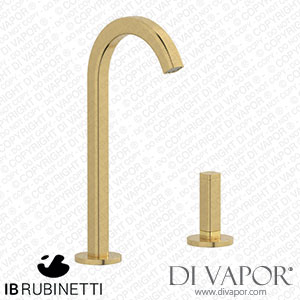 IB Rubinetti EI394OS_1 Elio Washbasin Two Hole Mixer with Hydroprogressive Cartridge Complete with Drain 60Degree Cut Spout and Plain Lever Spare Parts