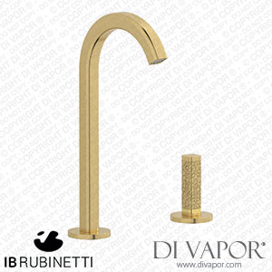 IB Rubinetti EI394OS_2 Elio Washbasin Two Hole Mixer with Hydroprogressive Cartridge Complete with Drain 60Degree Cut Spout and Coral Lever Spare Parts