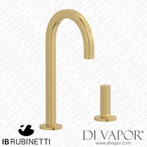 IB Rubinetti EI394OS_3 Elio Washbasin Two Hole Mixer with Hydroprogressive Cartridge Complete with Drain Full Arch Spout and Plain Lever Spare Parts