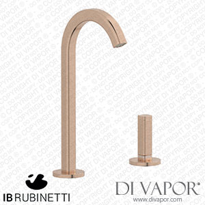 IB Rubinetti EI394SR_1 Elio Washbasin Two Hole Mixer with Hydroprogressive Cartridge Complete with Drain 60Degree Cut Spout and Plain Lever Spare Parts