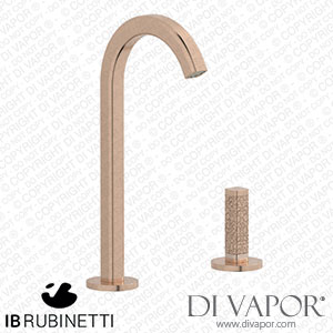 IB Rubinetti EI394SR_2 Elio Washbasin Two Hole Mixer with Hydroprogressive Cartridge Complete with Drain 60Degree Cut Spout and Coral Lever Spare Parts
