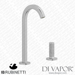 IB Rubinetti EI394SS_2 Elio Washbasin Two Hole Mixer with Hydroprogressive Cartridge Complete with Drain 60Degree Cut Spout and Coral Lever Spare Parts