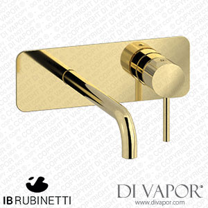 IB Rubinetti EID207II Industria Wall Mounted Washbasin Mixer with Long Spout Complete with Drain Spare Parts