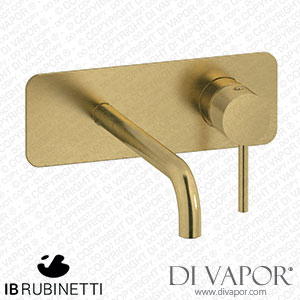 IB Rubinetti EID207ON Industria Wall Mounted Washbasin Mixer with Long Spout Complete with Drain Spare Parts