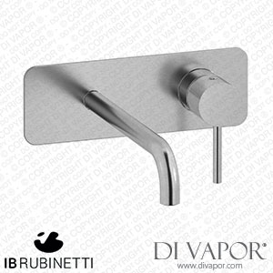 IB Rubinetti EID207SS Industria Wall Mounted Washbasin Mixer with Long Spout Complete with Drain Spare Parts
