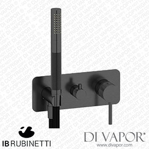 IB Rubinetti EID313CS Industria Exposed Parts for Manual Wall Mixer with Two Ways Diverter and Shower Kit Spare Parts