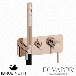IB Rubinetti EID313RS Industria Exposed Parts for Manual Wall Mixer with Two Ways Diverter and Shower Kit Spare Parts