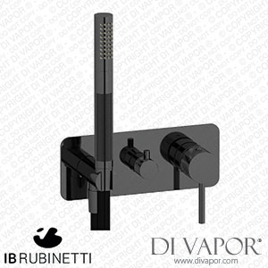 IB Rubinetti EID314CF Industria Exposed Parts for Manual Wall Mixer with Three Ways Diverter and Shower Kit Spare Parts