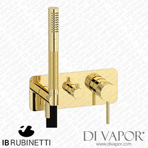 IB Rubinetti EID314II Industria Exposed Parts for Manual Wall Mixer with Three Ways Diverter and Shower Kit Spare Parts
