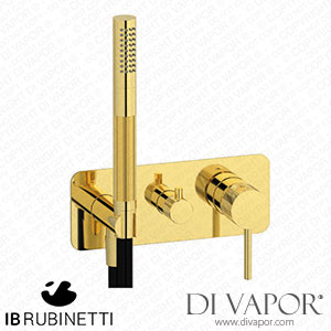 IB Rubinetti EID314OO Industria Exposed Parts for Manual Wall Mixer with Three Ways Diverter and Shower Kit Spare Parts