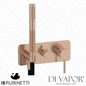 IB Rubinetti EID314SR Industria Exposed Parts for Manual Wall Mixer with Three Ways Diverter and Shower Kit Spare Parts