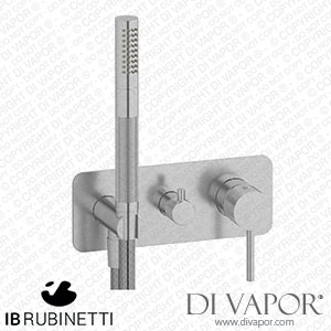IB Rubinetti EID314SS Industria Exposed Parts for Manual Wall Mixer with Three Ways Diverter and Shower Kit Spare Parts