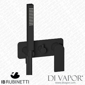 IB Rubinetti EK3313NP K3 Exposed Parts for Manual Wall Mixer with Two Ways Diverter and Shower Kit Spare Parts