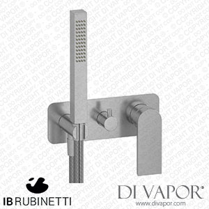 IB Rubinetti EK3313SS K3 Exposed Parts for Manual Wall Mixer with Two Ways Diverter and Shower Kit Spare Parts