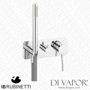 IB Rubinetti EKU313CC Kusasi + Kusasi Short Exposed Parts for Manual Wall Mixer with Two Ways Diverter and Shower Kit Spare Parts