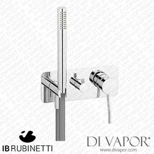 IB Rubinetti EKU314CC Kusasi + Kusasi Short Exposed Parts for Manual Wall Mixer with Three Ways Diverter and Shower Kit Spare Parts