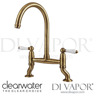 Clearwater ELB10BB Elegance Bridge Twin Lever Brushed Brass Twist & Spray Kitchen Mixer Tap Spare Parts